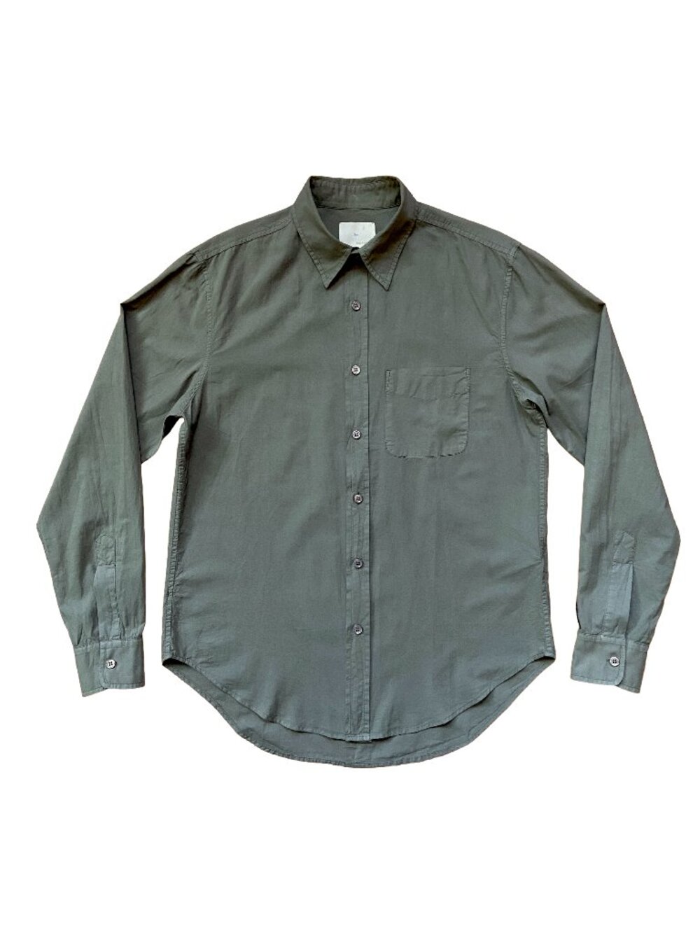 BOY BY BAND OF OUTSIDERS OLIVE GREEN COTTON BUTTON DOWN SHIRT MENS SMALL MEDIUM
